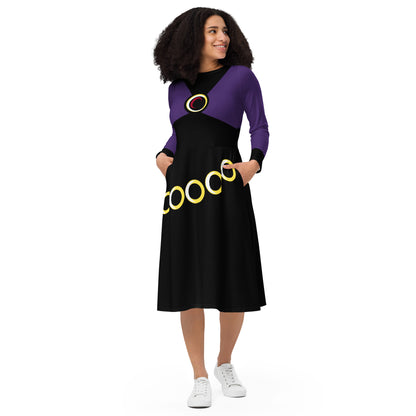 Raven Costume Long Sleeve Midi Dress