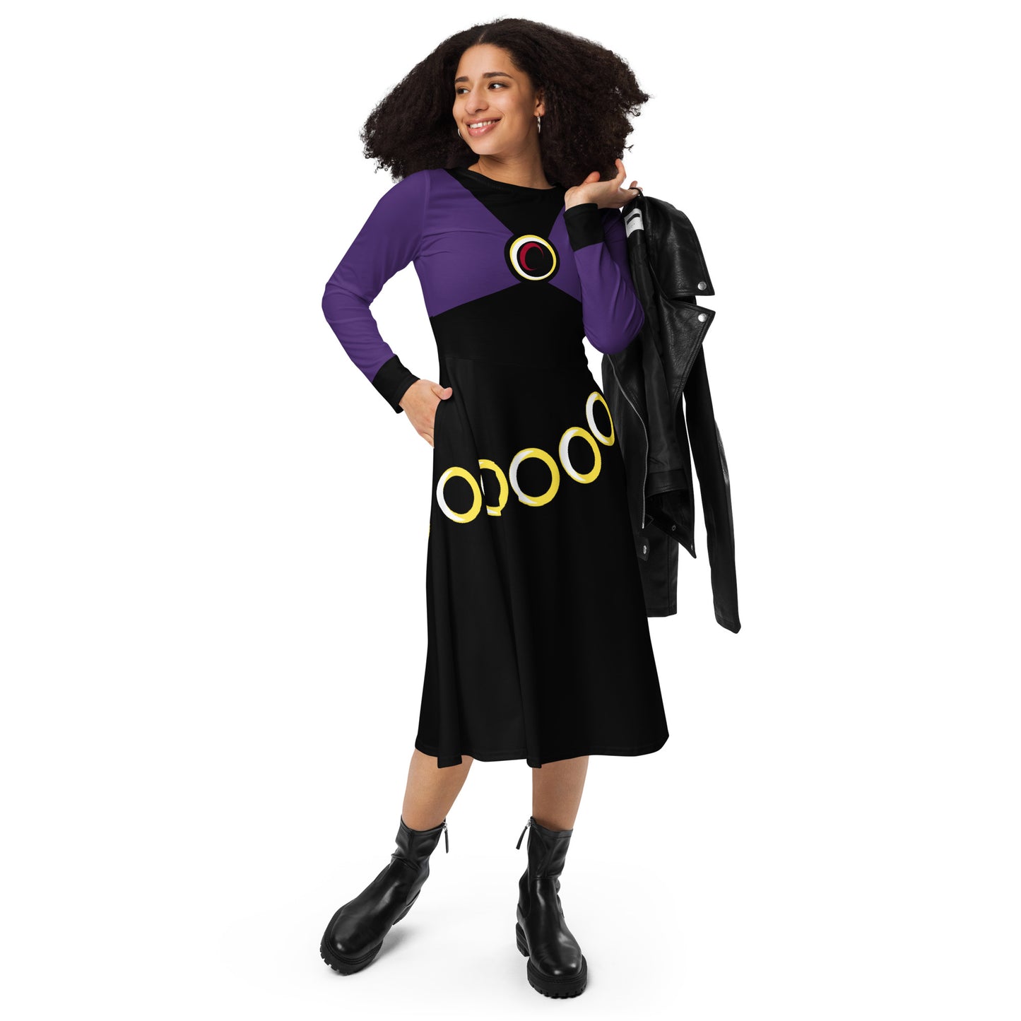 Raven Costume Long Sleeve Midi Dress