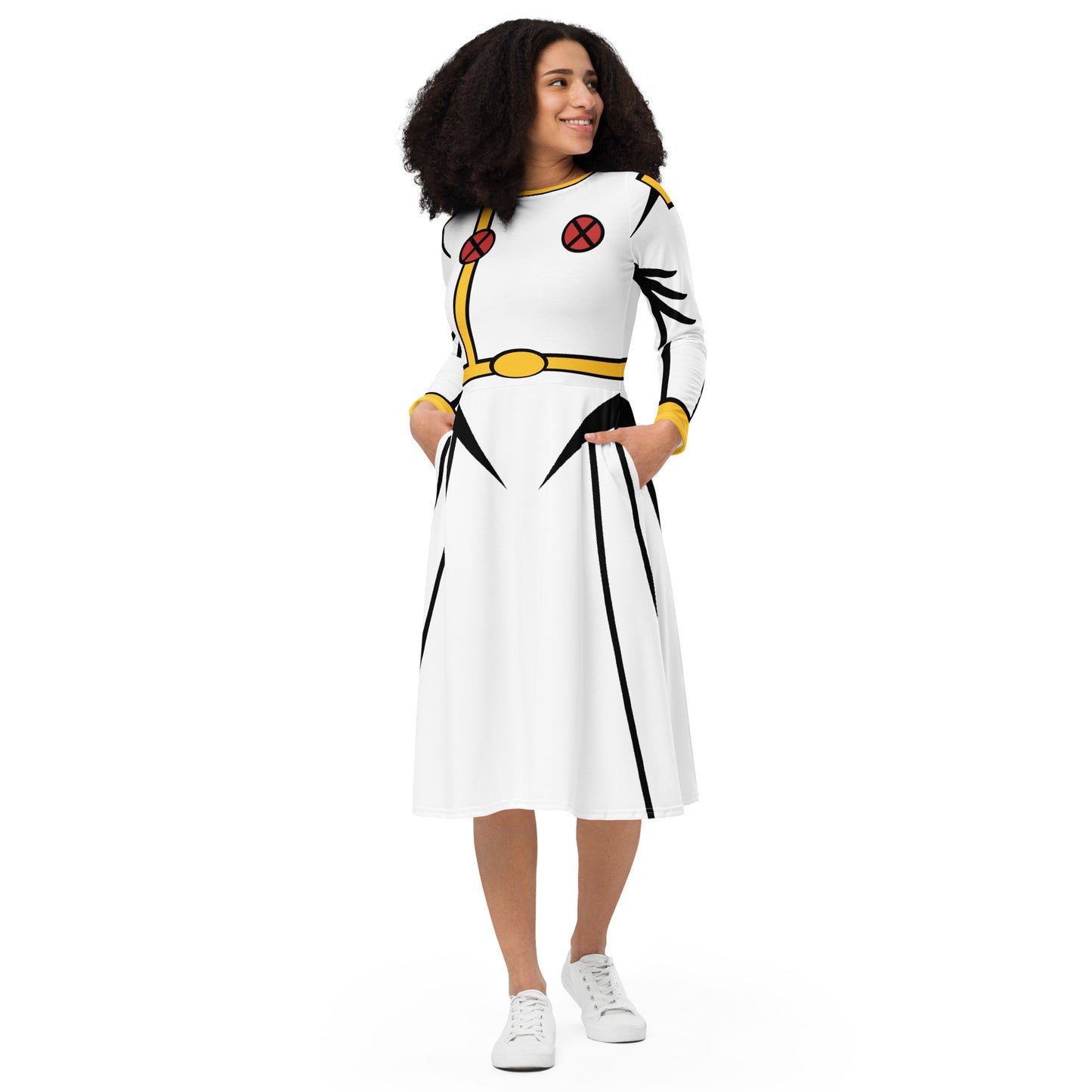 Storm Costume Long Sleeve Midi Dress