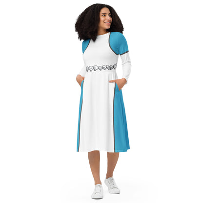 Mystique Costume Long Sleeve Midi Dress