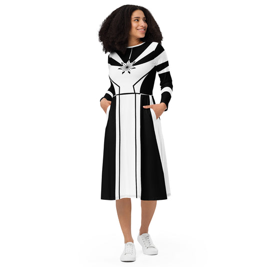 Monica Rambeau Costume Long Sleeve Midi Dress