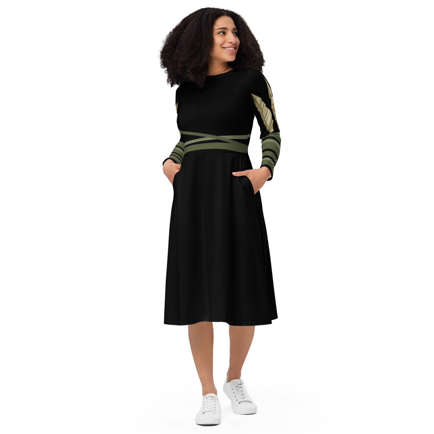 Echo Costume Long Sleeve Midi Dress