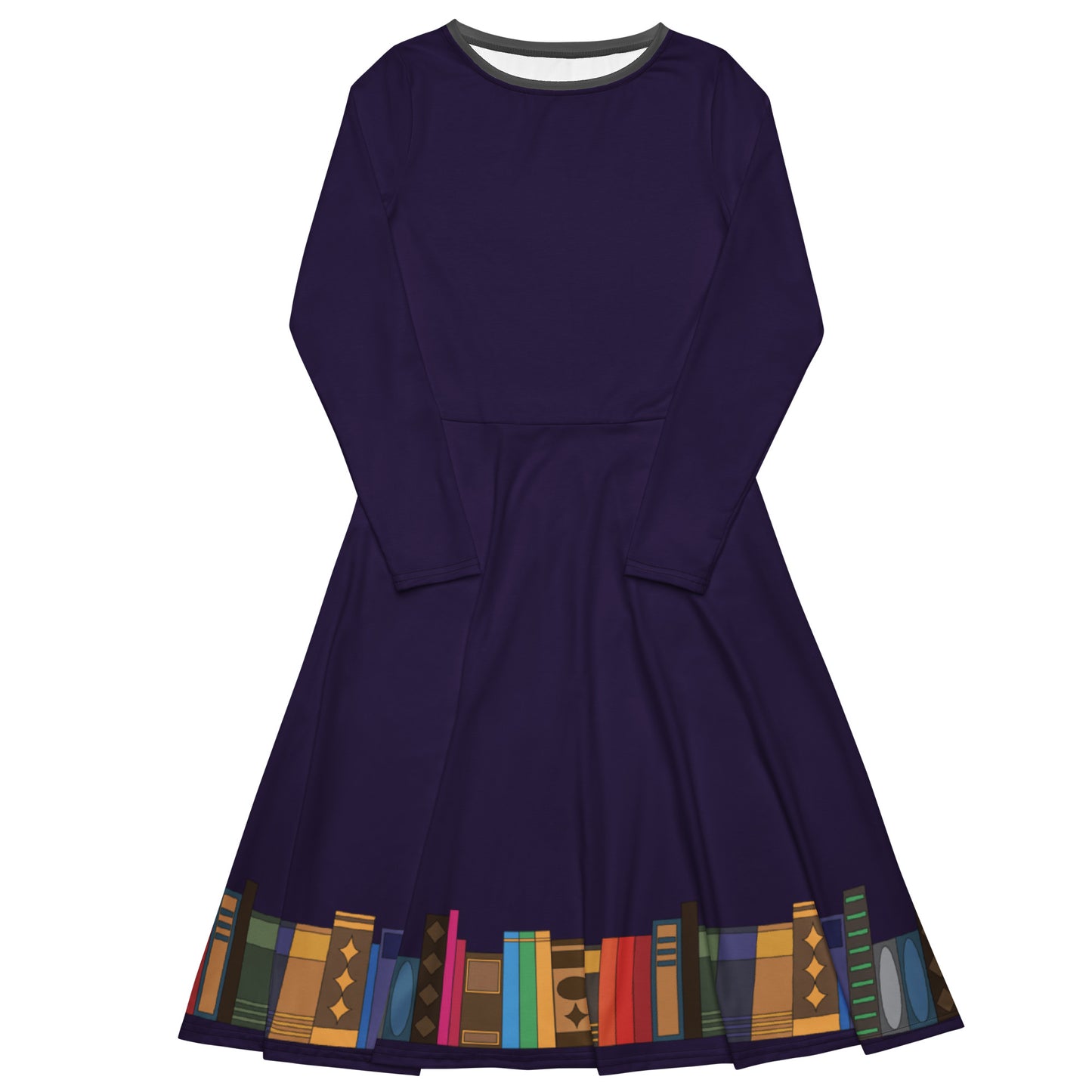 Kamar-Taj Library (Purple) Long Sleeve Midi Dress