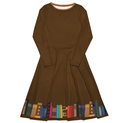 Kamar-Taj Library (Brown) Long Sleeve Midi Dress