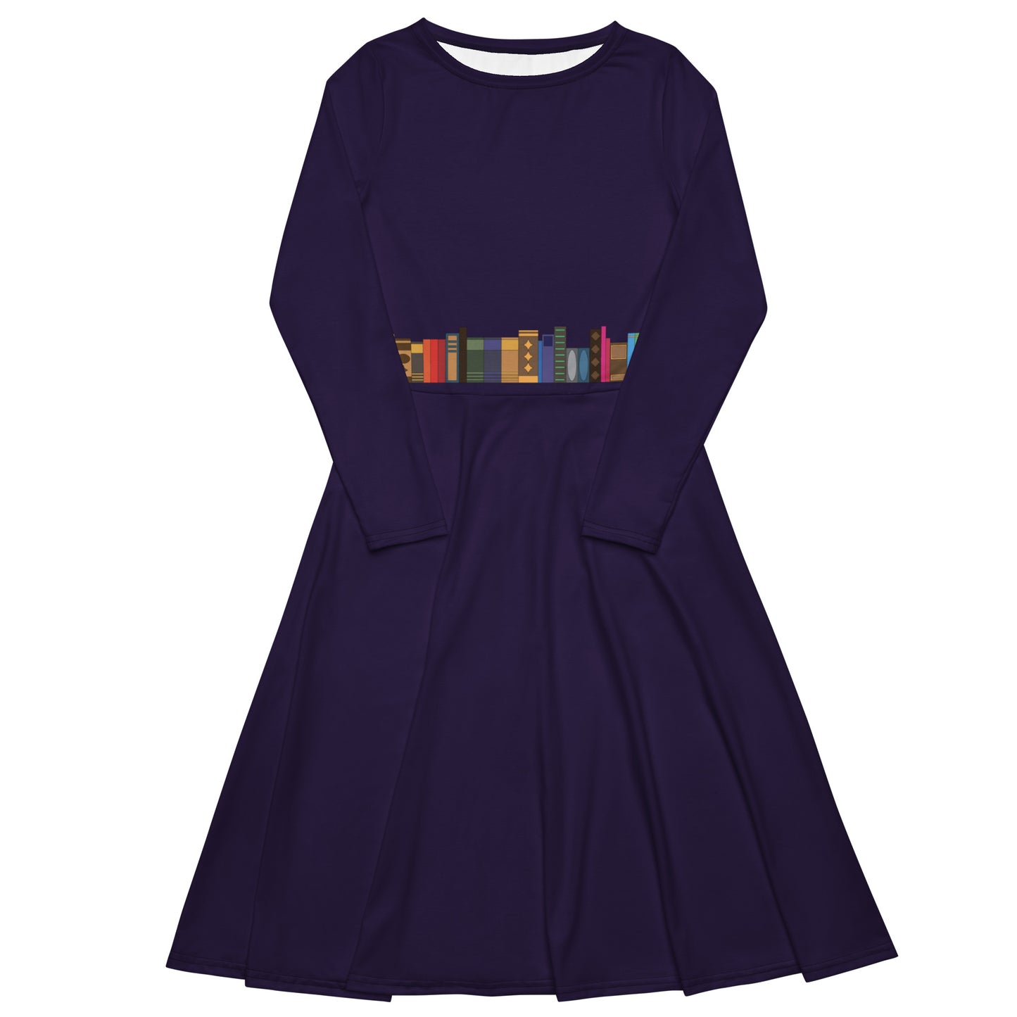 Kamar-Taj Library (Belt Effect) Long Sleeve Midi Dress