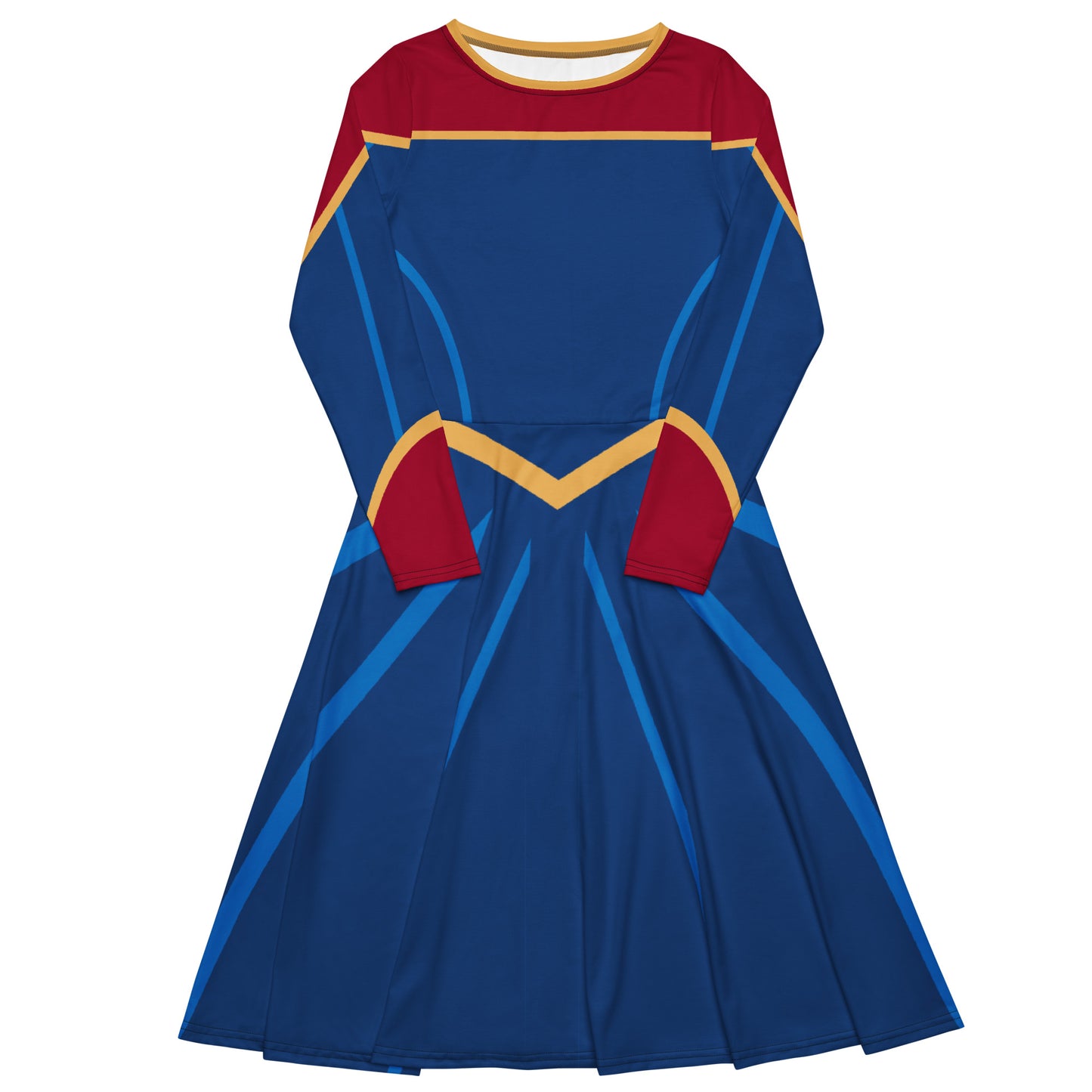 Super Girl Costume Long Sleeve Midi Dress