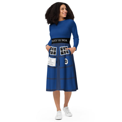 T.A.R.D.I.S Long Sleeve Midi Dress