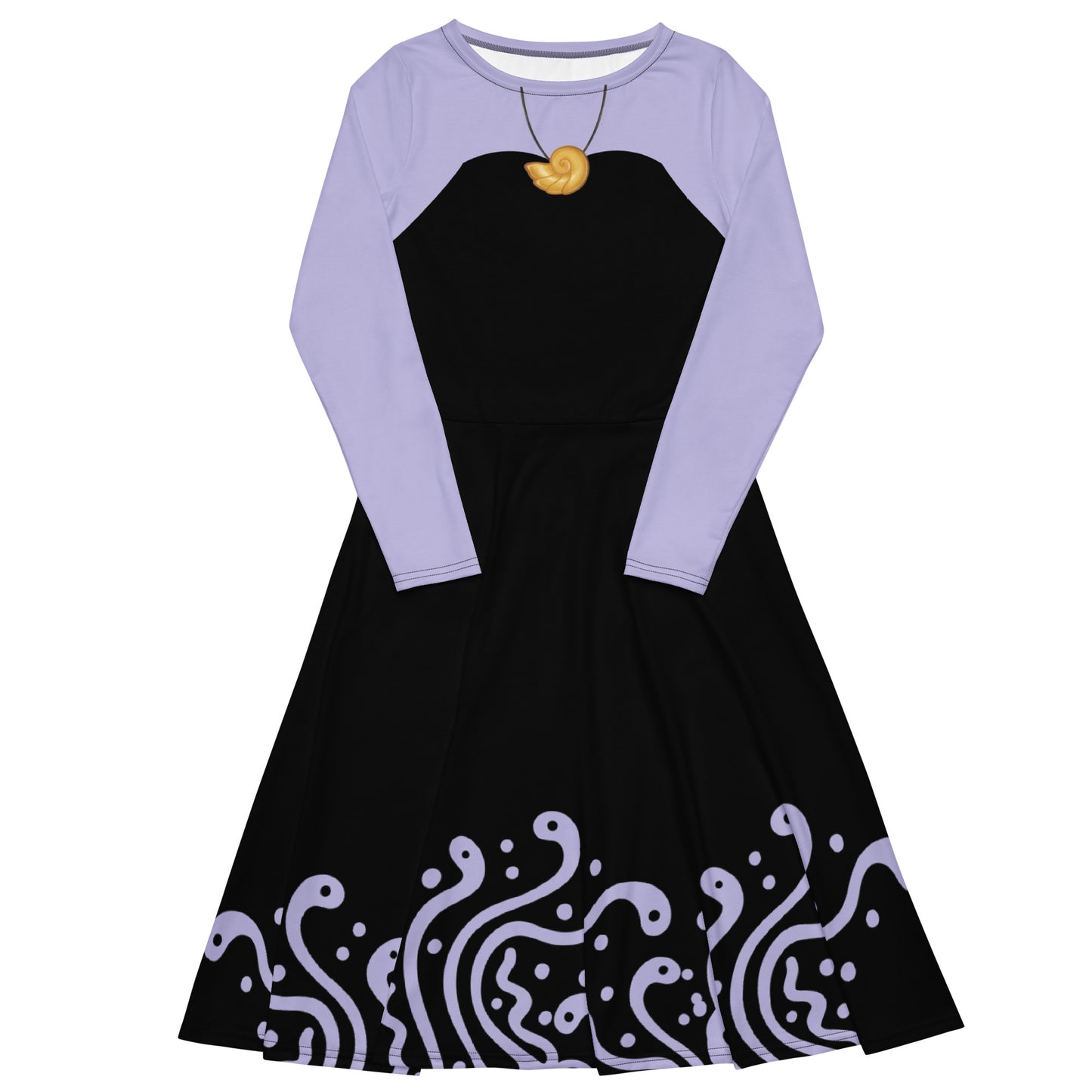 Sea Witch Costume Long Sleeve Midi Dress