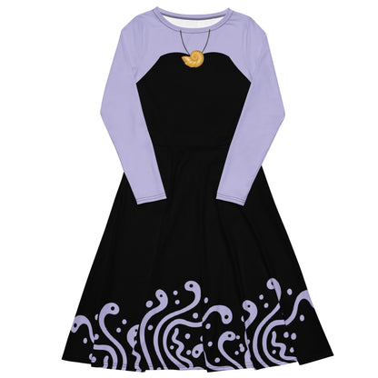 Sea Witch Costume Long Sleeve Midi Dress