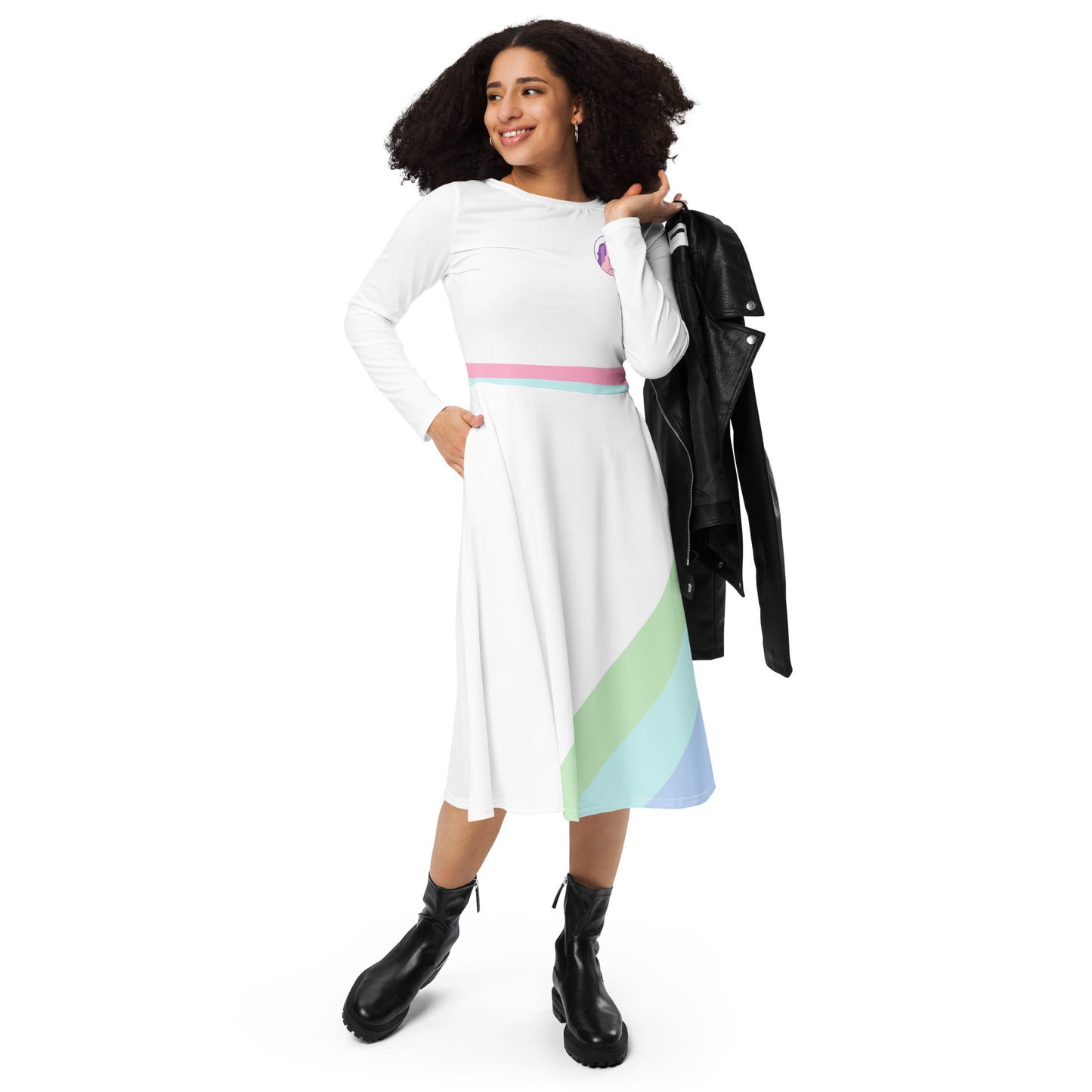 Unicorn Long Sleeve Midi Dress