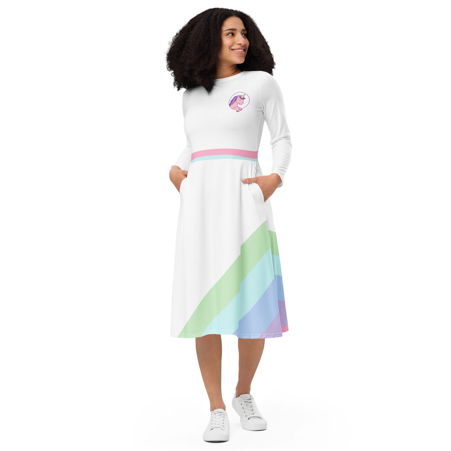 Unicorn Long Sleeve Midi Dress