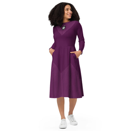 Agatha Harkness (Dark) Costume Long Sleeve Midi Dress