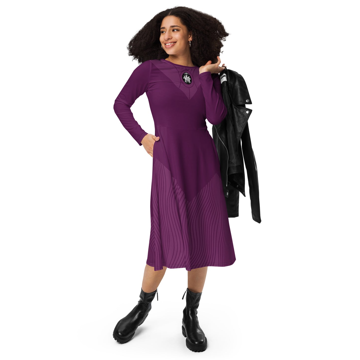 Agatha Harkness (Dark) Costume Long Sleeve Midi Dress