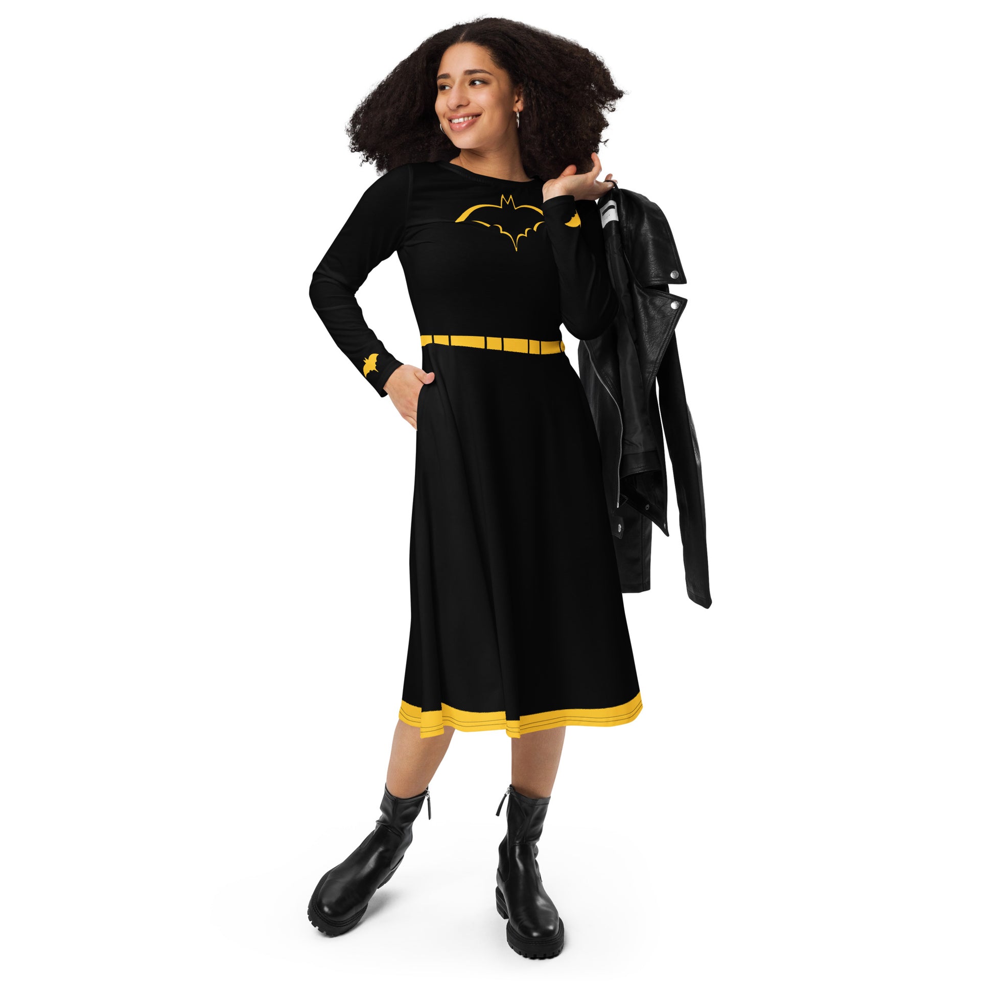 Batman Costume Long Sleeve Midi Dress – SuperheroSuit.com