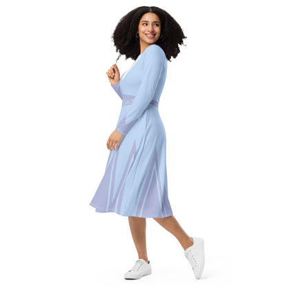 Ice Queen Costume (One) Long Sleeve Midi Dress