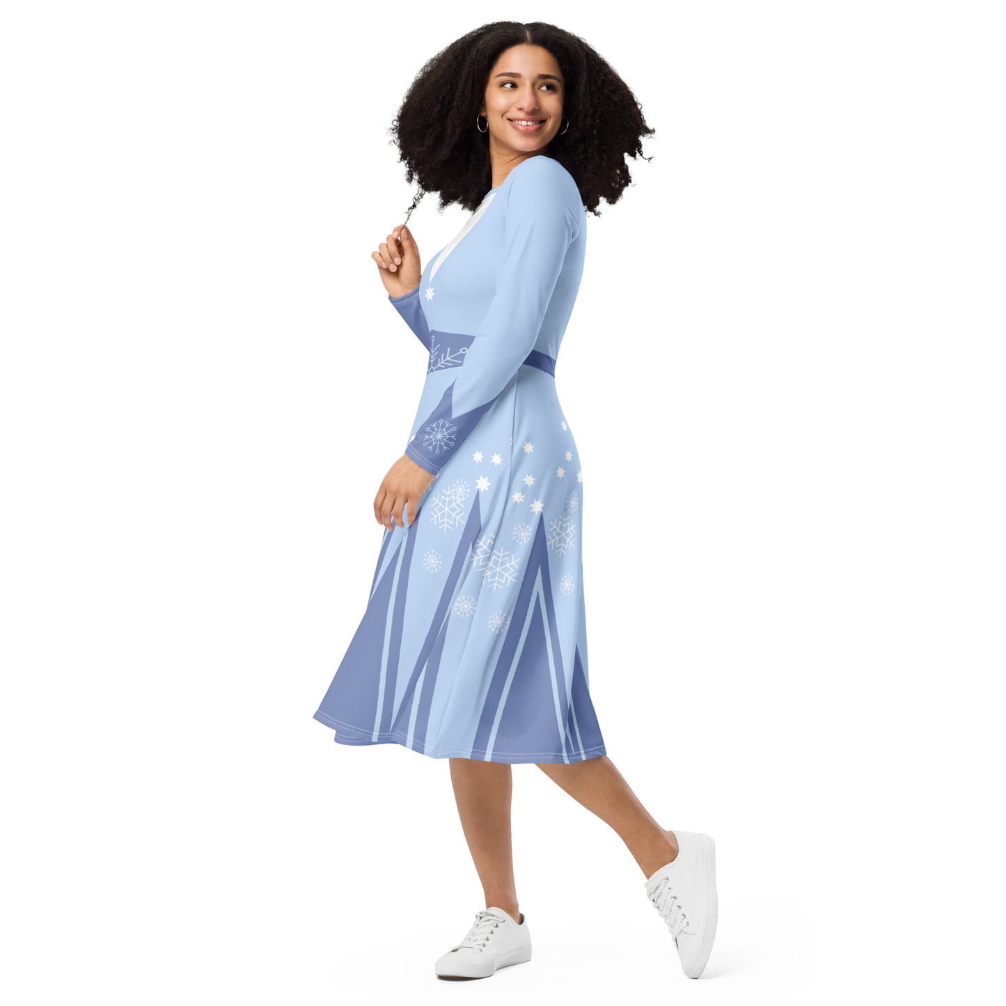 Ice Queen Costume (Two) Long Sleeve Midi Dress