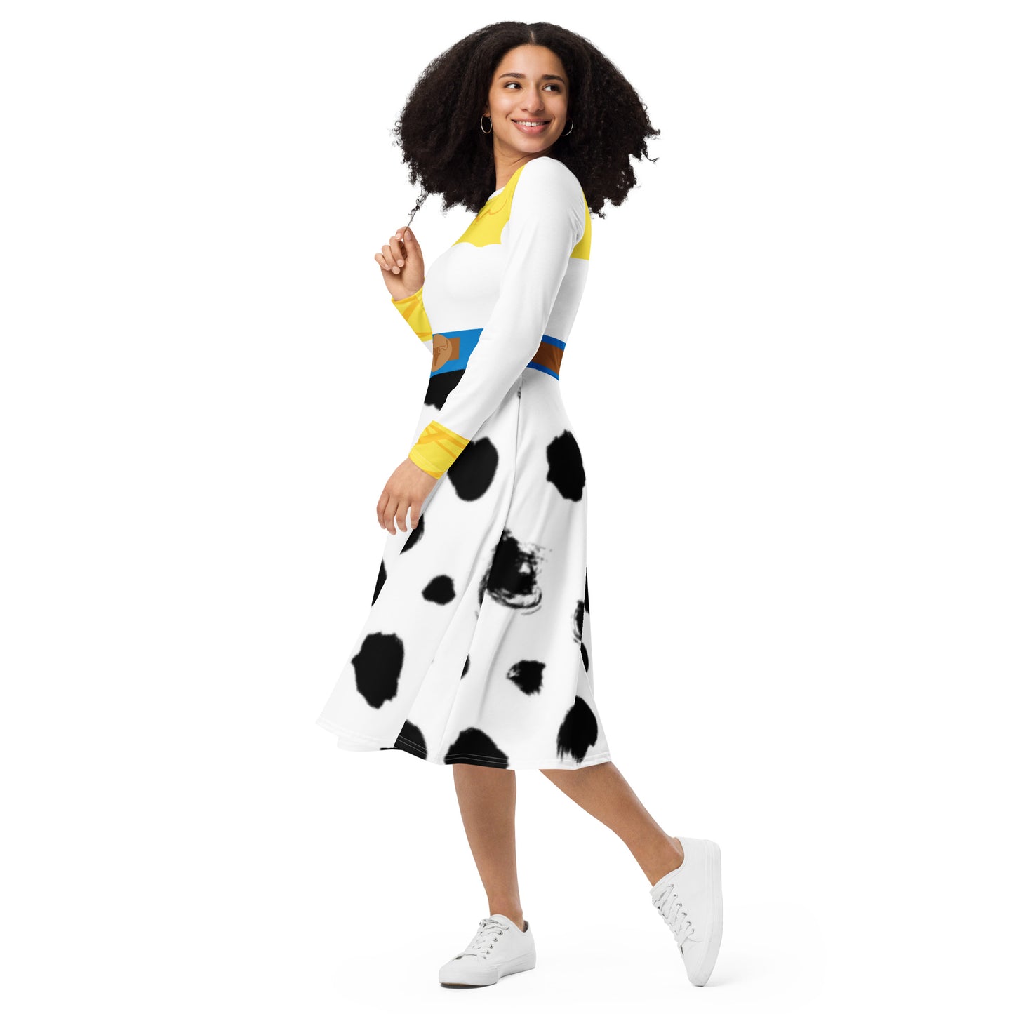 Toy Cowgirl Costume Long Sleeve Midi Dress