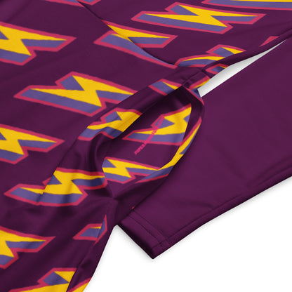 Intergalactic Lightning Bolt (Purple) Long Sleeve Midi Dress