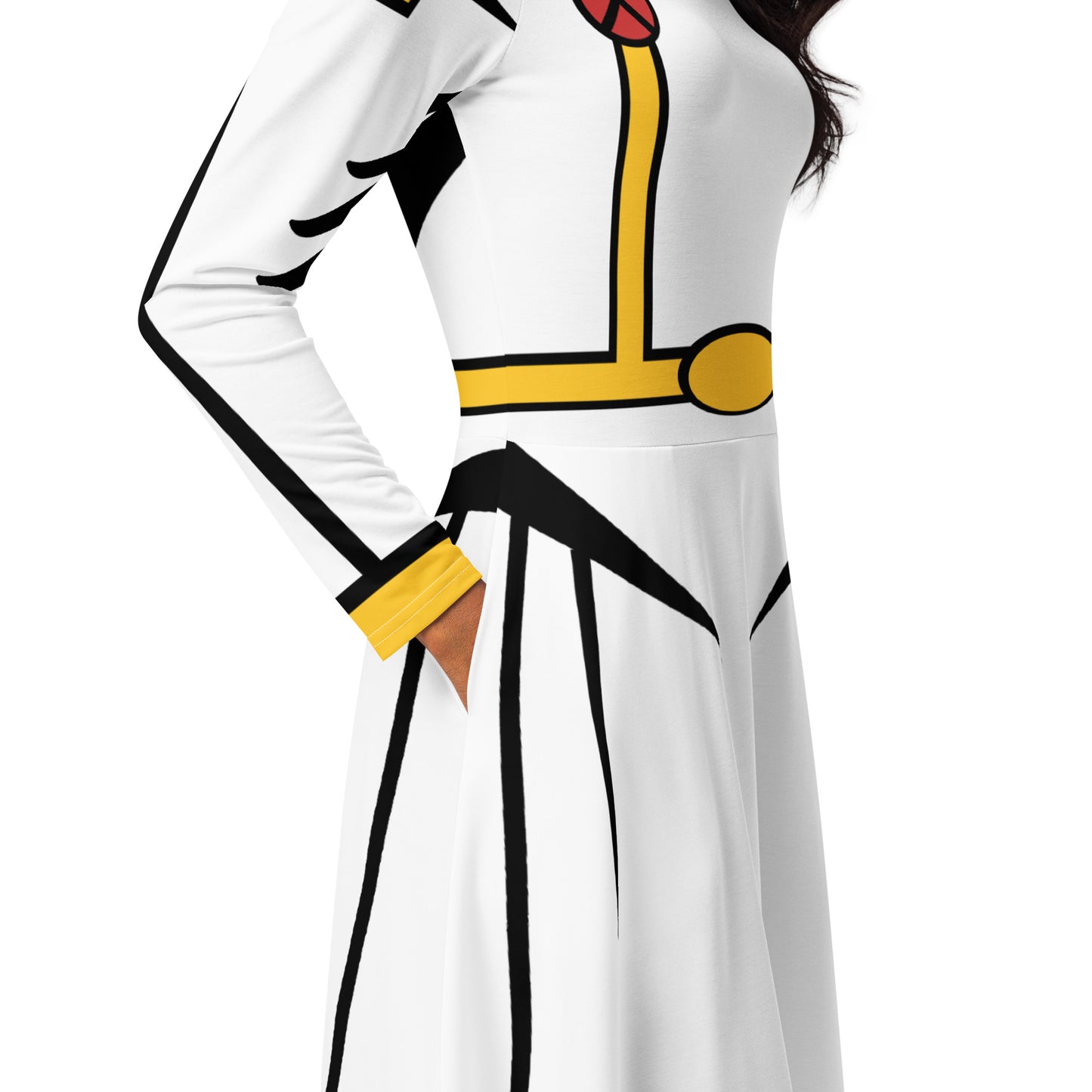 Storm Costume Long Sleeve Midi Dress