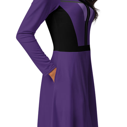 Kate Bishop Costume (Two) Long Sleeve Midi Dress