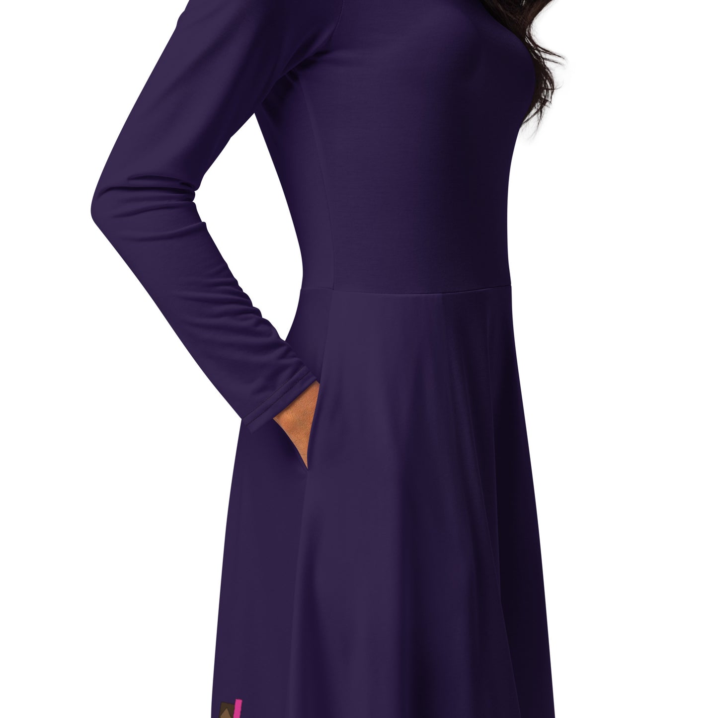 Kamar-Taj Library (Purple) Long Sleeve Midi Dress