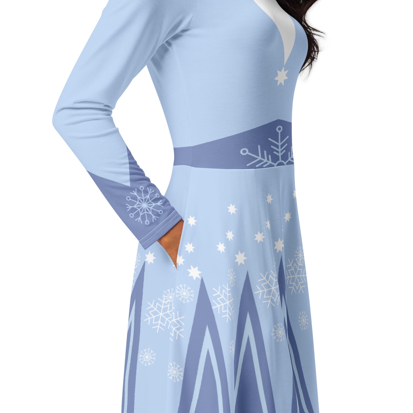 Ice Queen Costume (Two) Long Sleeve Midi Dress