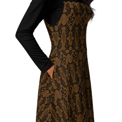 Nadja Shadows Long Sleeve Midi Dress