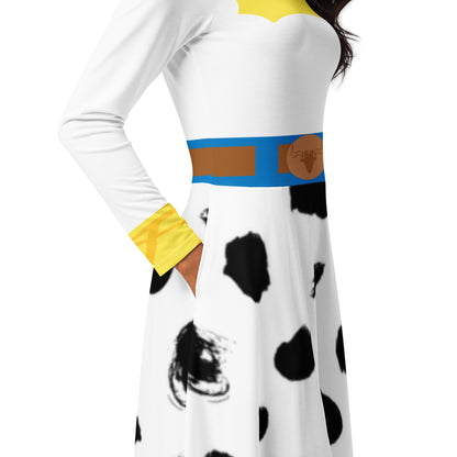 Toy Cowgirl Costume Long Sleeve Midi Dress