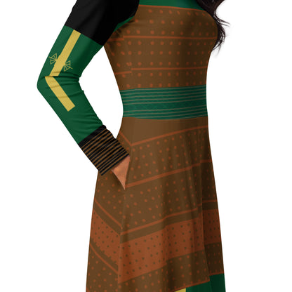 Kyoshi Warrior Long Sleeve Midi Dress