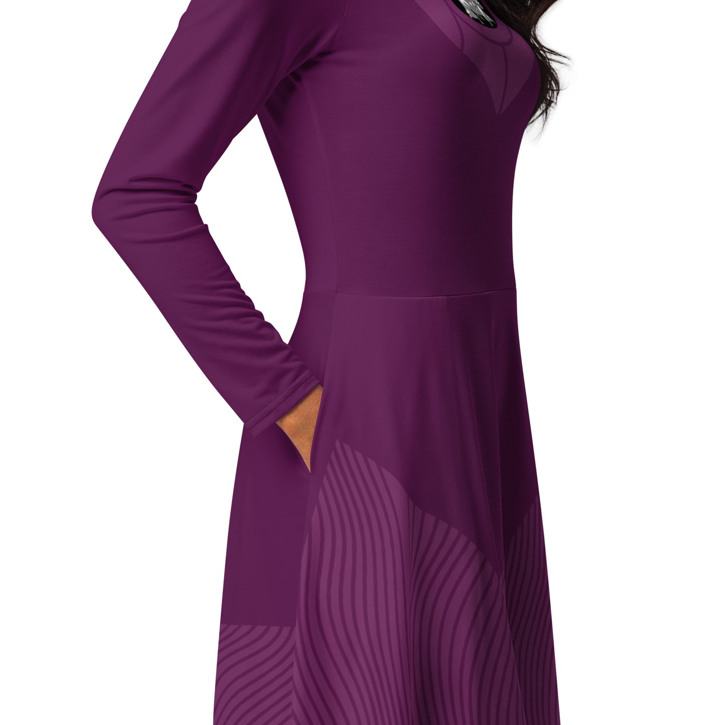 Agatha Harkness (Dark) Costume Long Sleeve Midi Dress