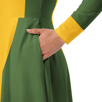 Rogue Costume Long Sleeve Midi Dress