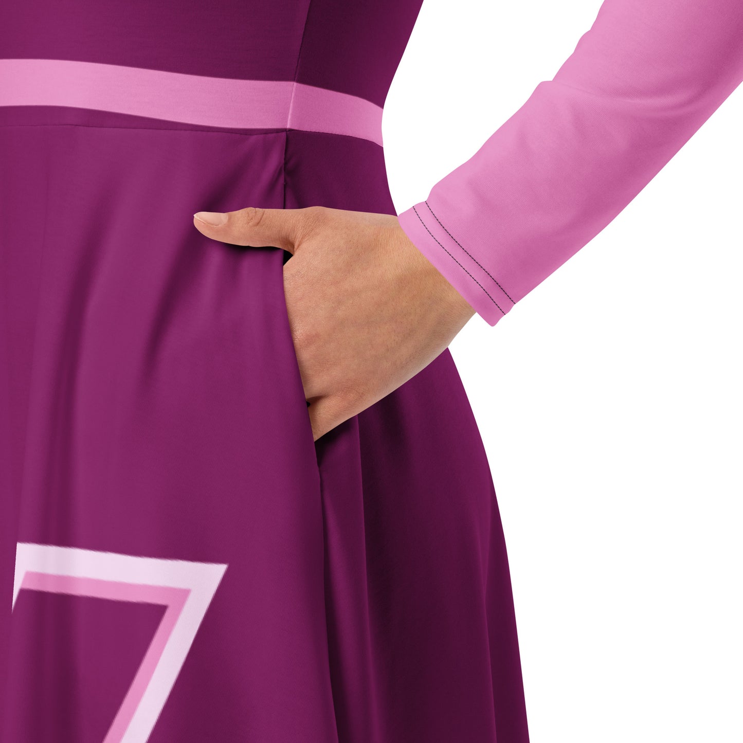 Superhero (Eggplant) Long Sleeve Midi Dress