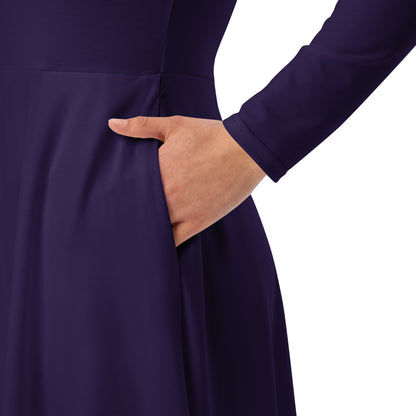 Kamar-Taj Library (Purple) Long Sleeve Midi Dress