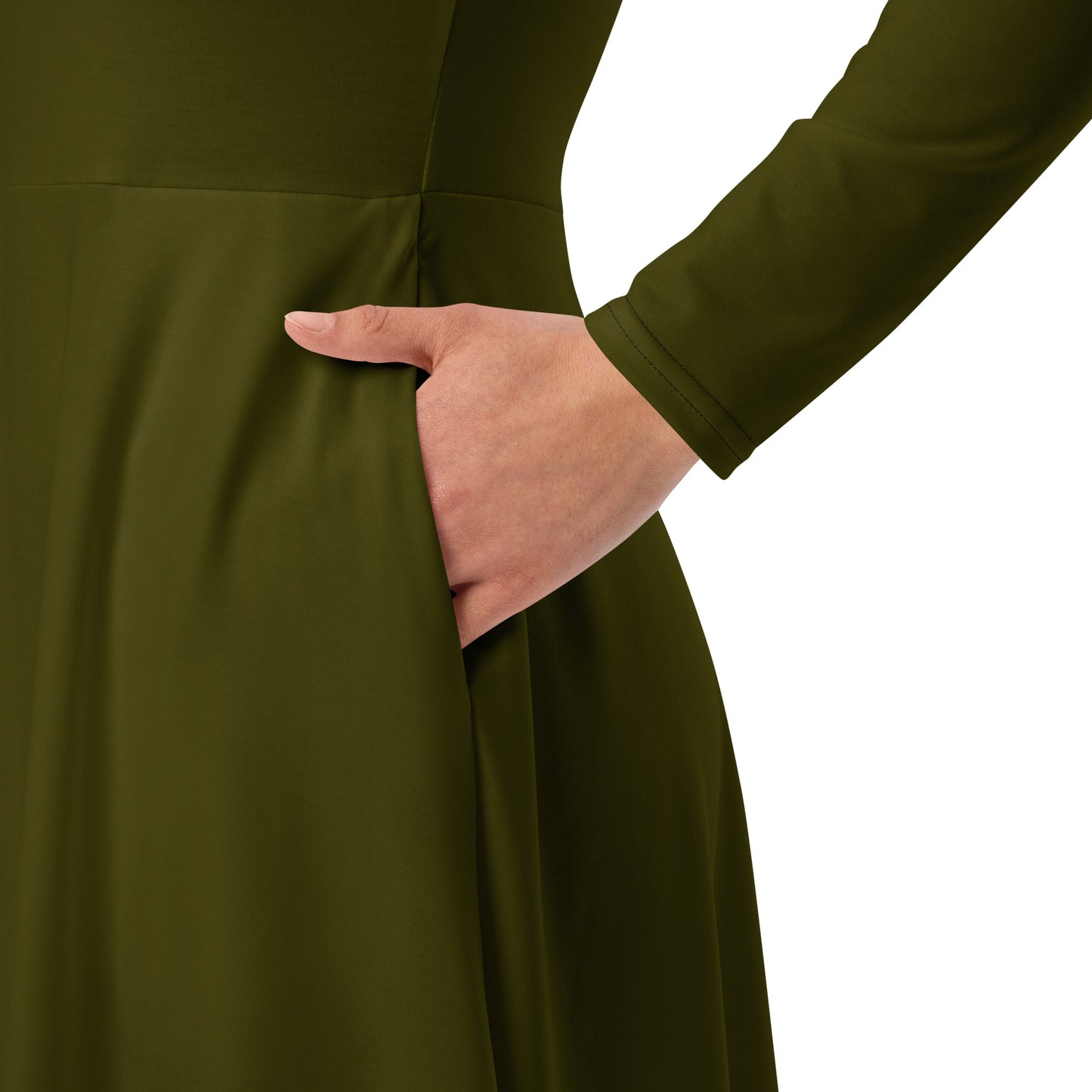 Kamar-Taj Library (Dark Green) Long Sleeve Midi Dress