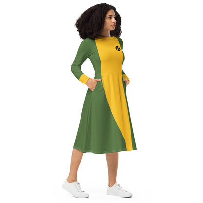 Rogue Costume Long Sleeve Midi Dress