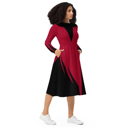 Wanda Costume Long Sleeve Midi Dress