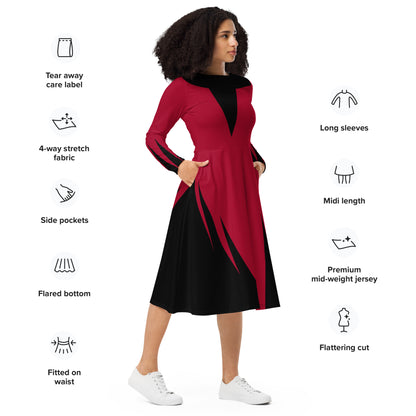 Wanda Costume Long Sleeve Midi Dress