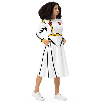 Storm Costume Long Sleeve Midi Dress