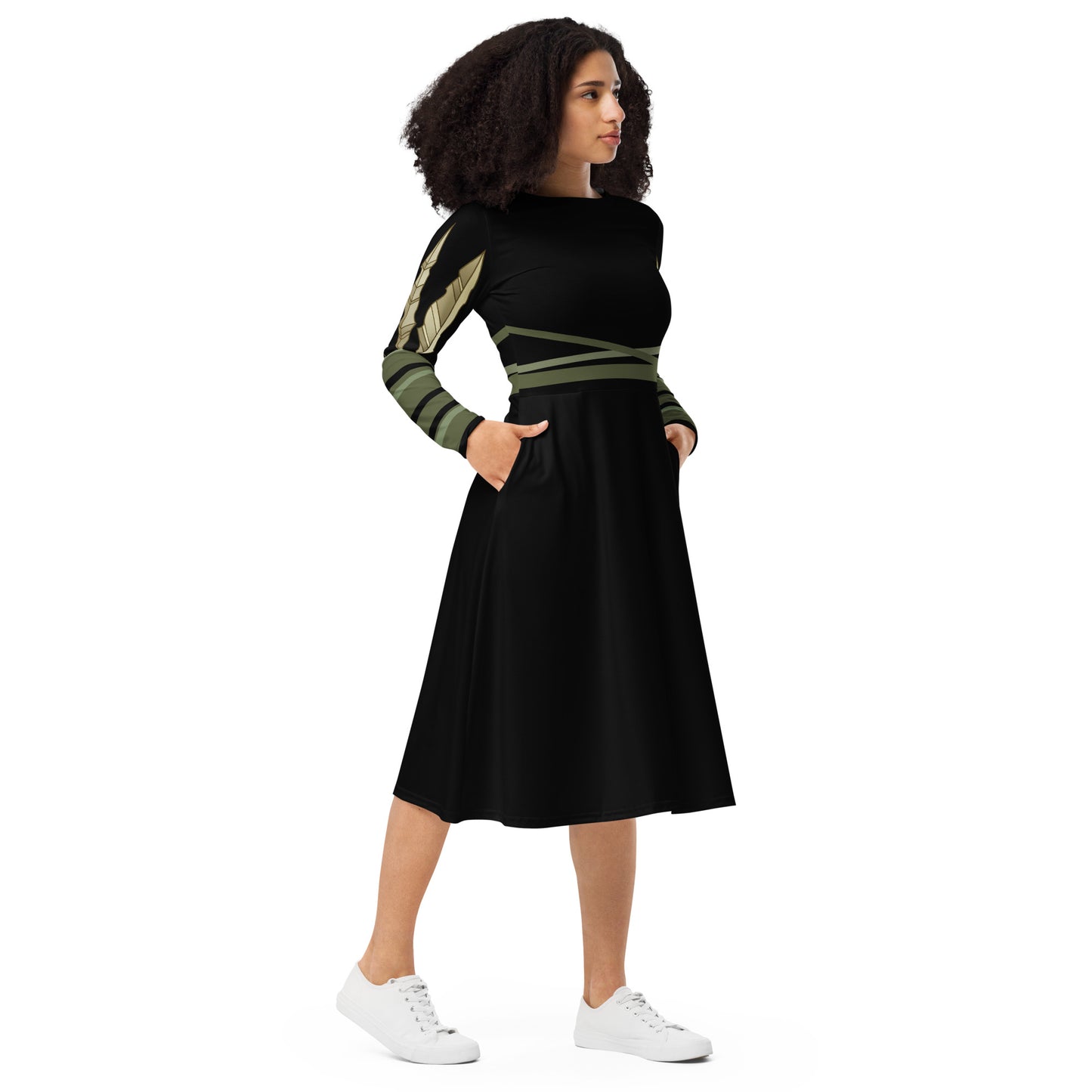 Echo Costume Long Sleeve Midi Dress