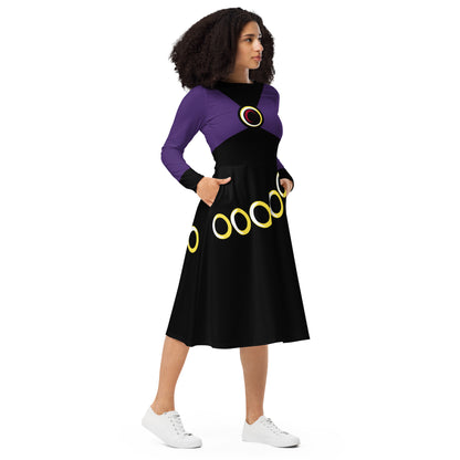 Raven Costume Long Sleeve Midi Dress