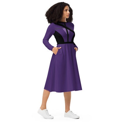 Kate Bishop Costume (Two) Long Sleeve Midi Dress