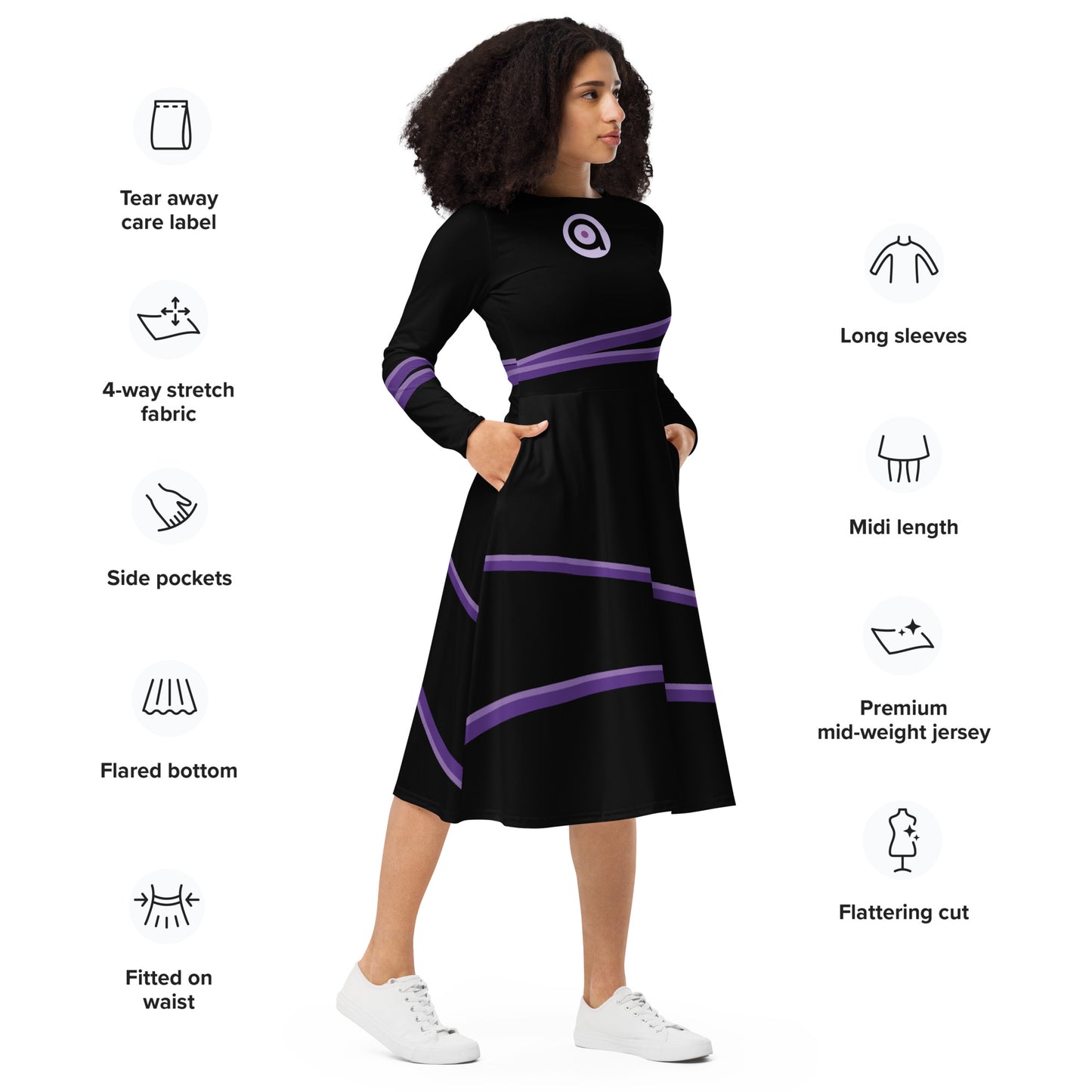 Kate Bishop Costume (One) Long Sleeve Midi Dress