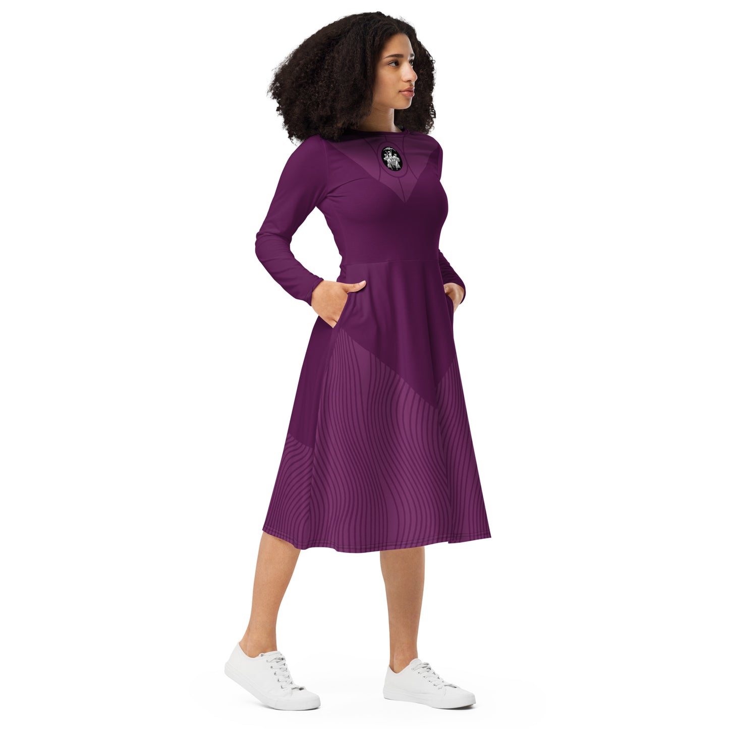 Agatha Harkness (Dark) Costume Long Sleeve Midi Dress