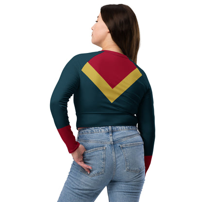 Captain Carol Danvers Costume Long-Sleeve Crop Top