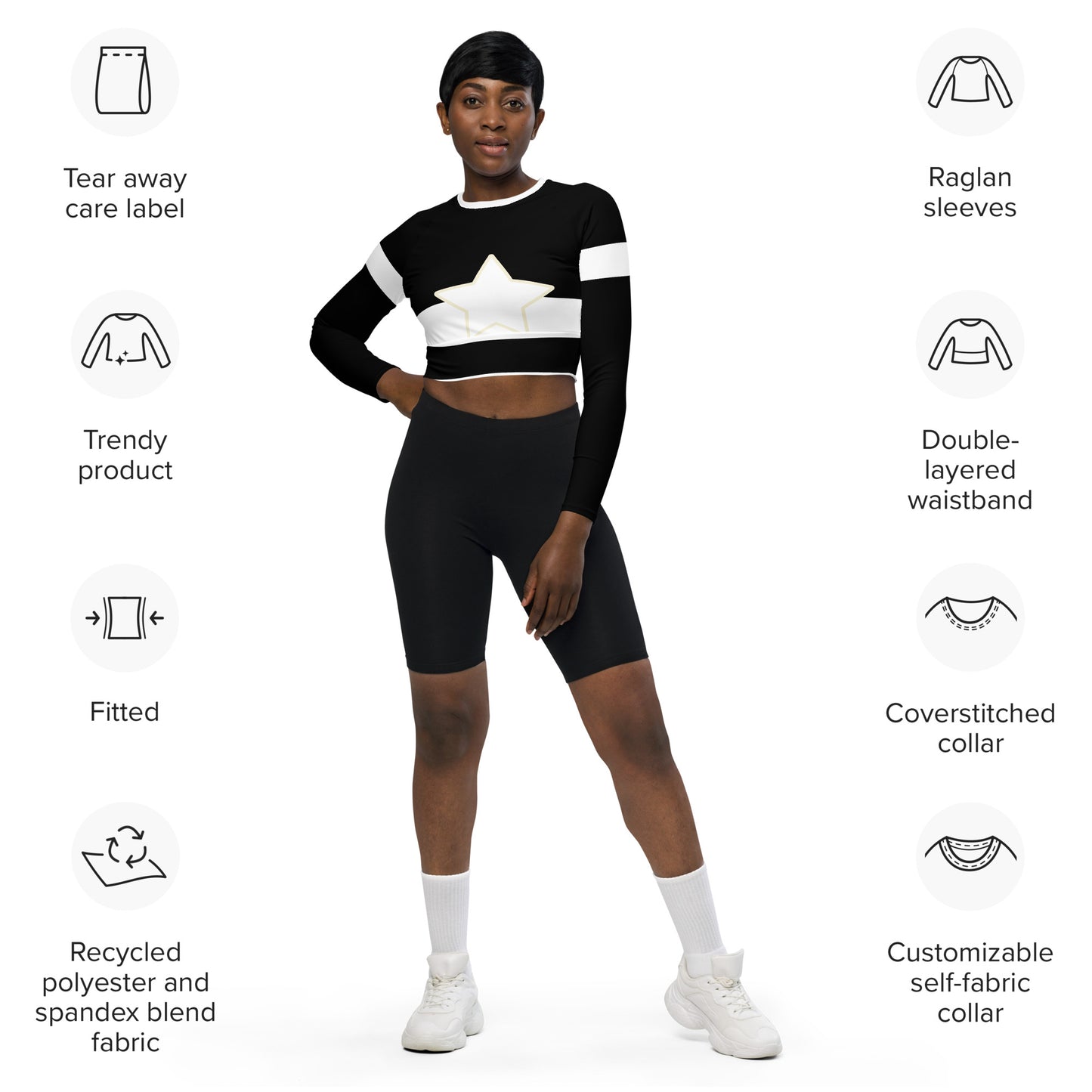 Monica Rambeau Costume Long-Sleeve Crop Top