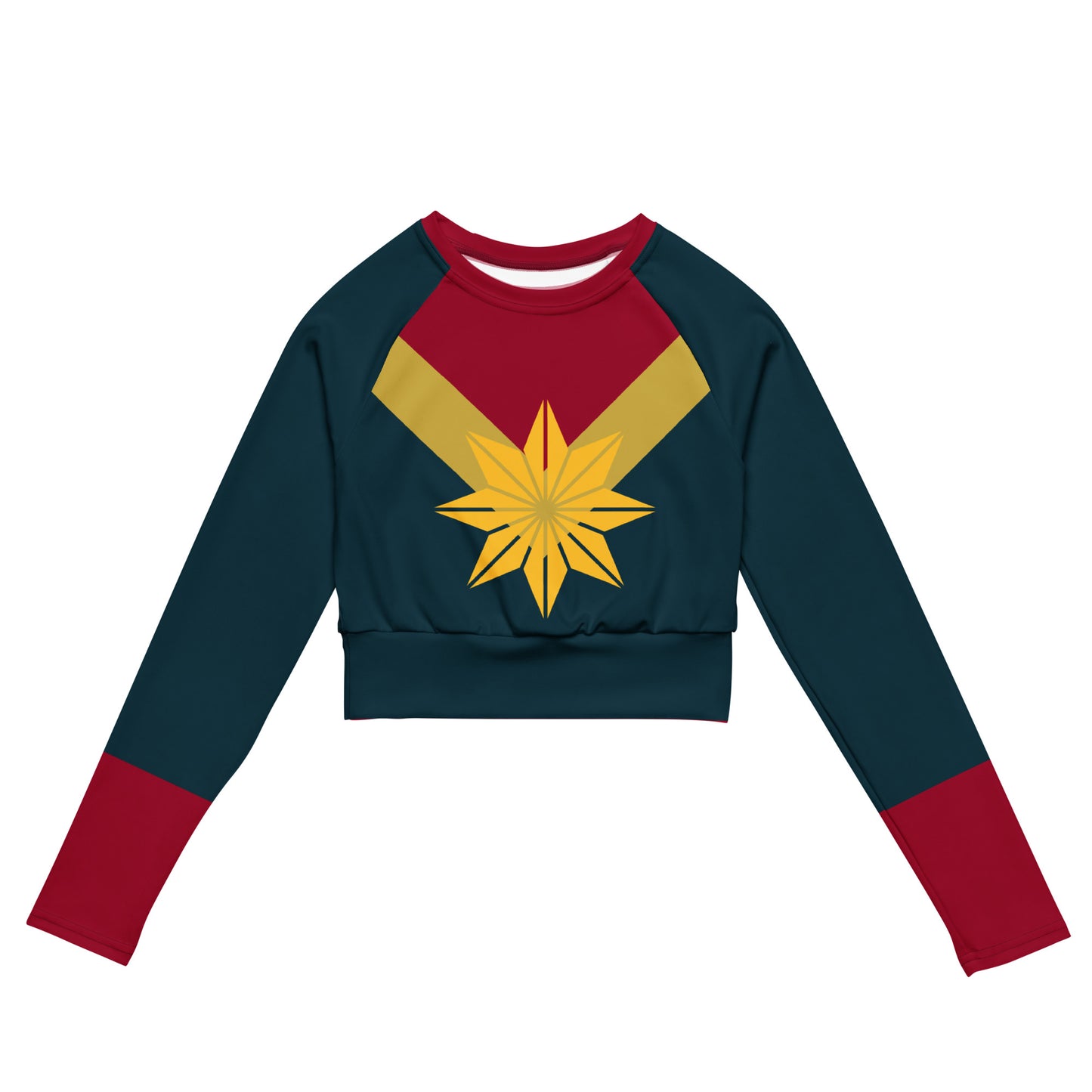 Captain Carol Danvers Costume Long-Sleeve Crop Top