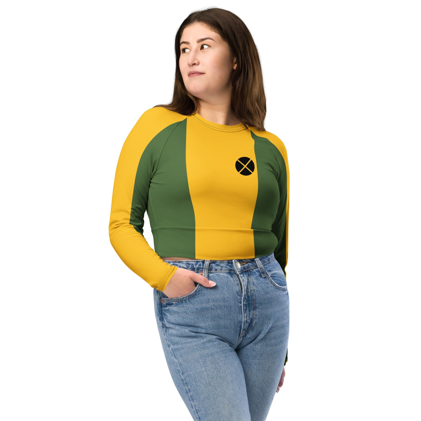 Rogue Costume Long-Sleeve Crop Top