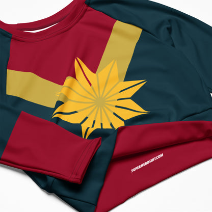 Captain Carol Danvers Costume Long-Sleeve Crop Top