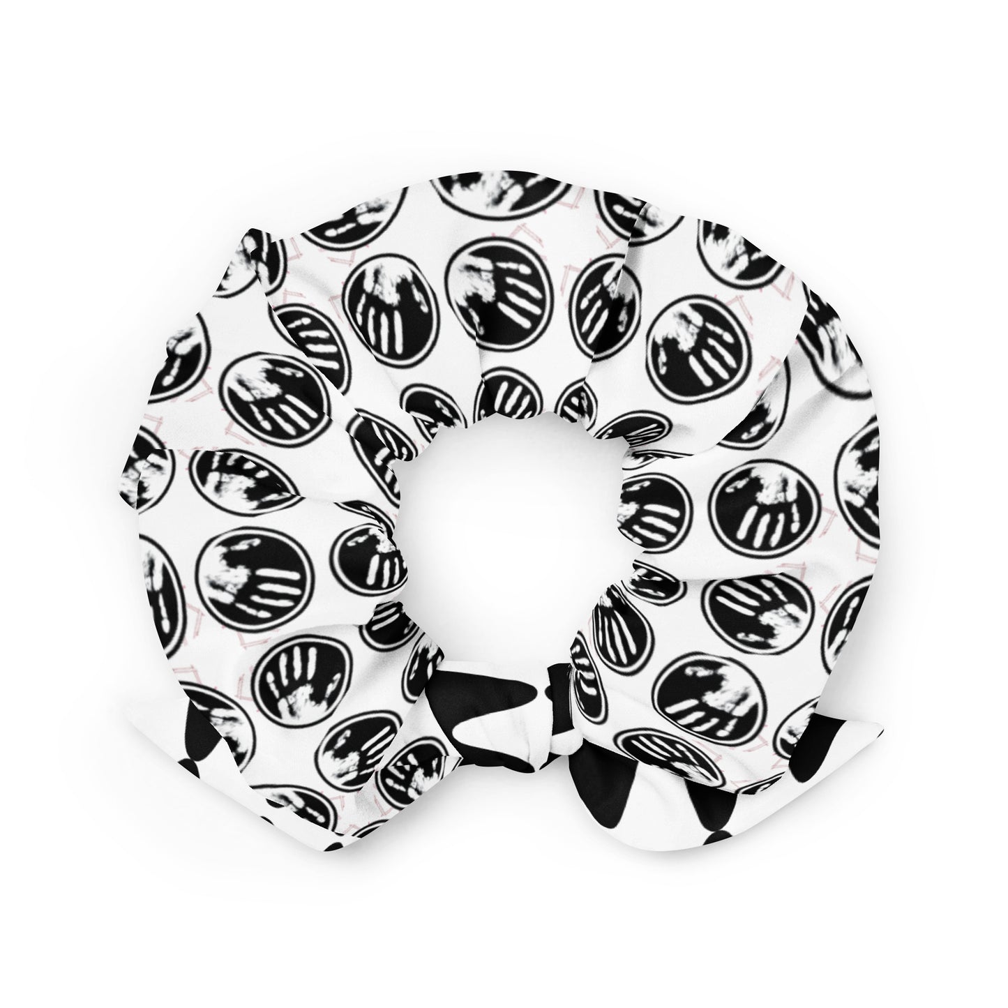 Echo Logo (White with Soundwave Print) Recycled Scrunchie