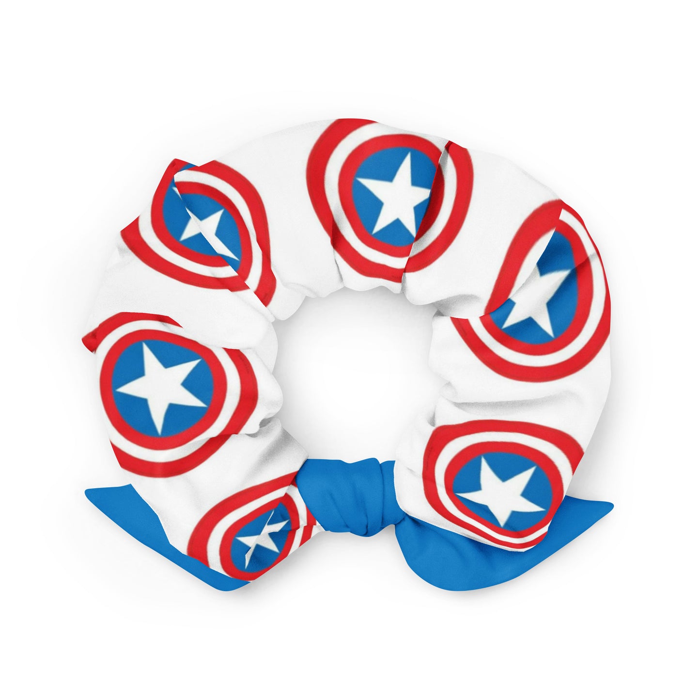 Captain America Shield Recycled Scrunchie